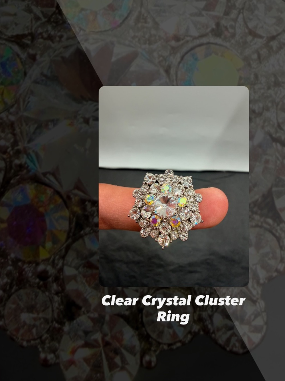 NWOT Clear Crystal Cluster Ring